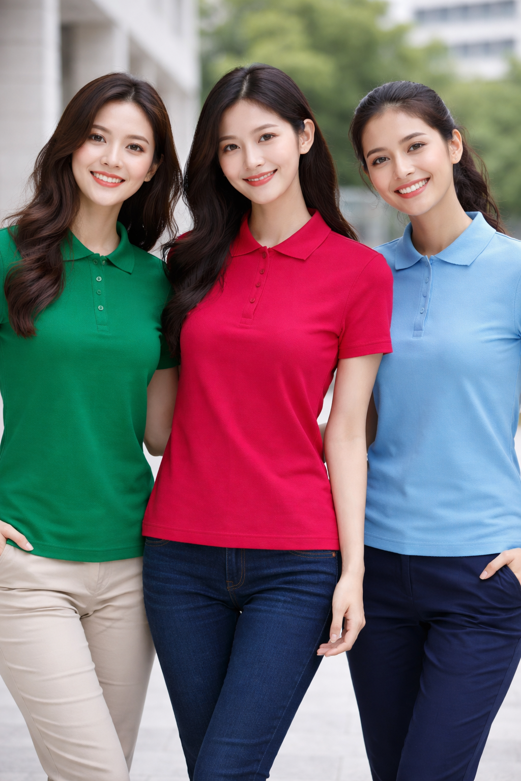 Women's short-sleeved pique polo shirt