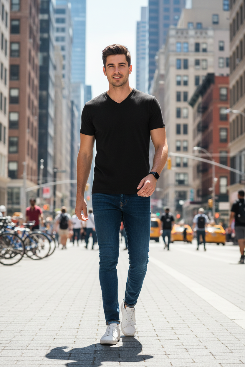 Men's V-neck T-shirt