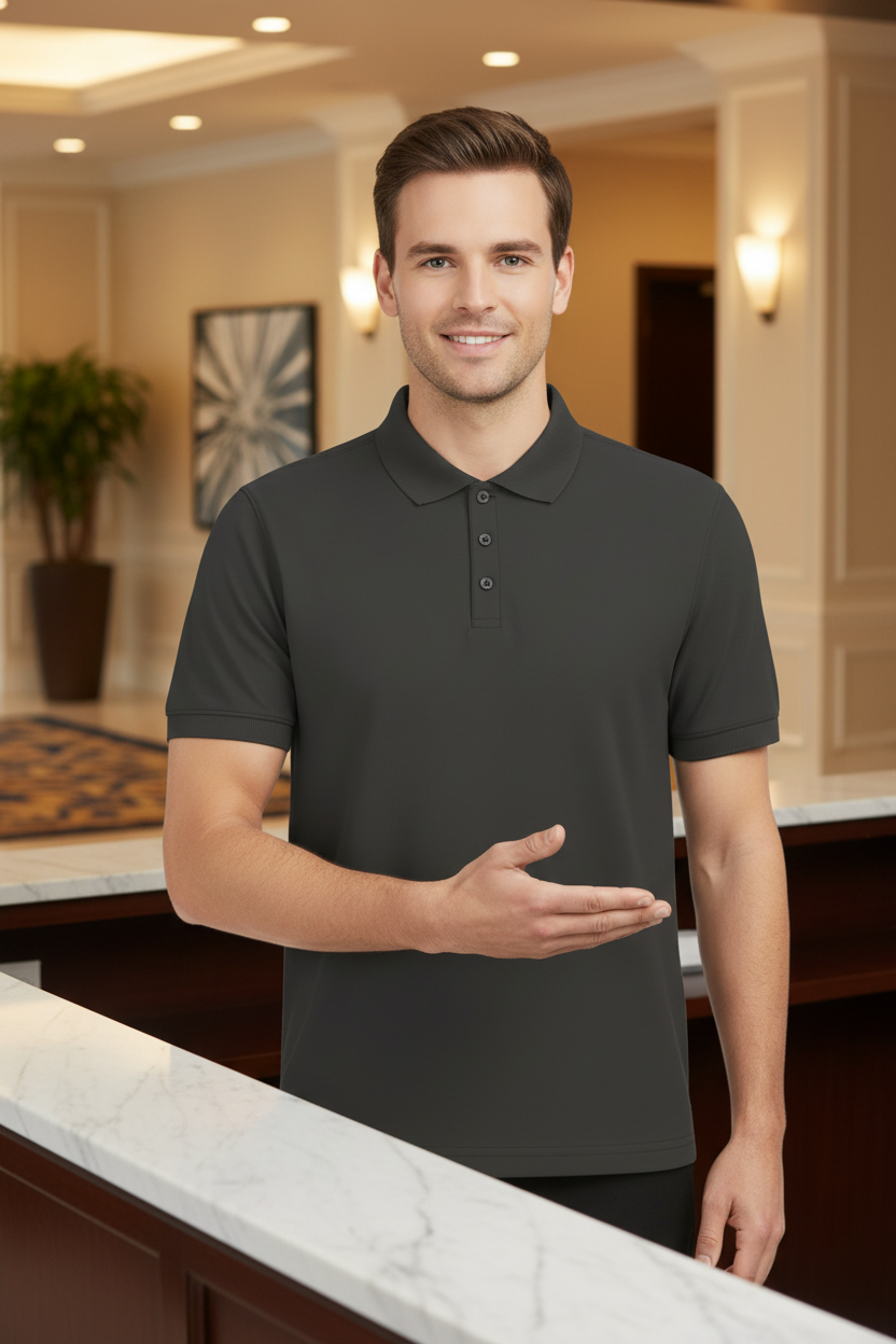 Men's short sleeve piqué polo shirt