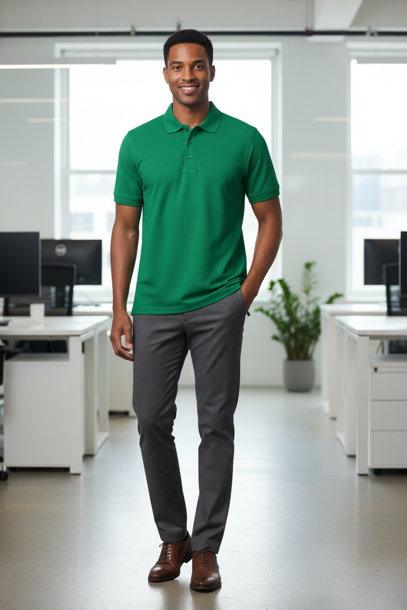 Men's short sleeve piqué polo shirt