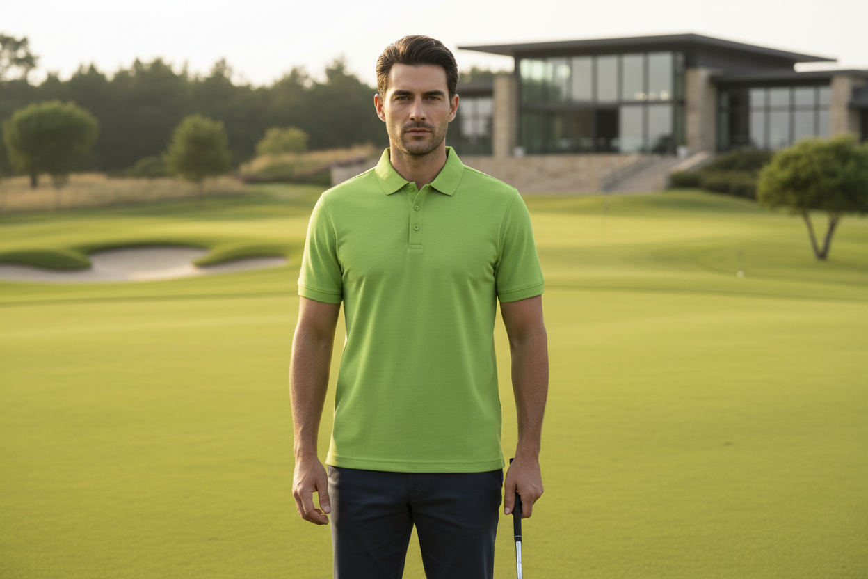 Men's short sleeve piqué polo shirt