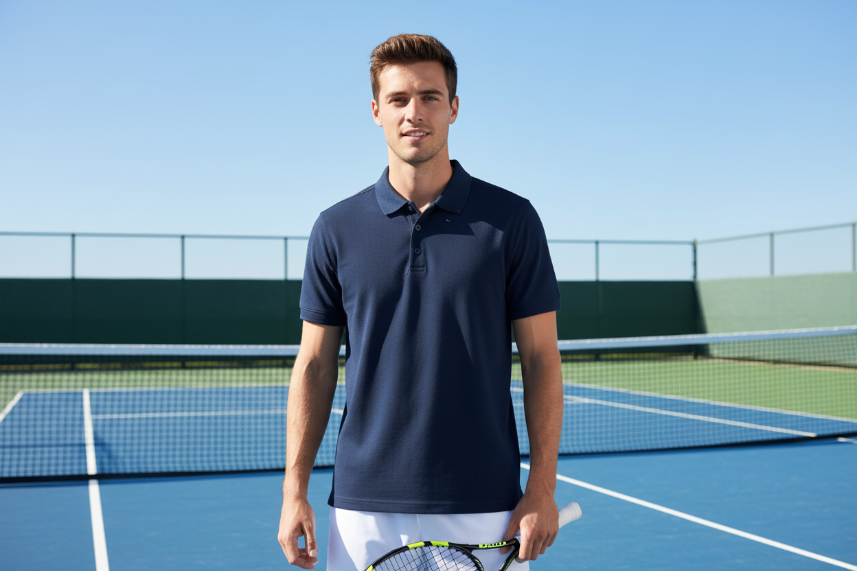 Men's short sleeve piqué polo shirt