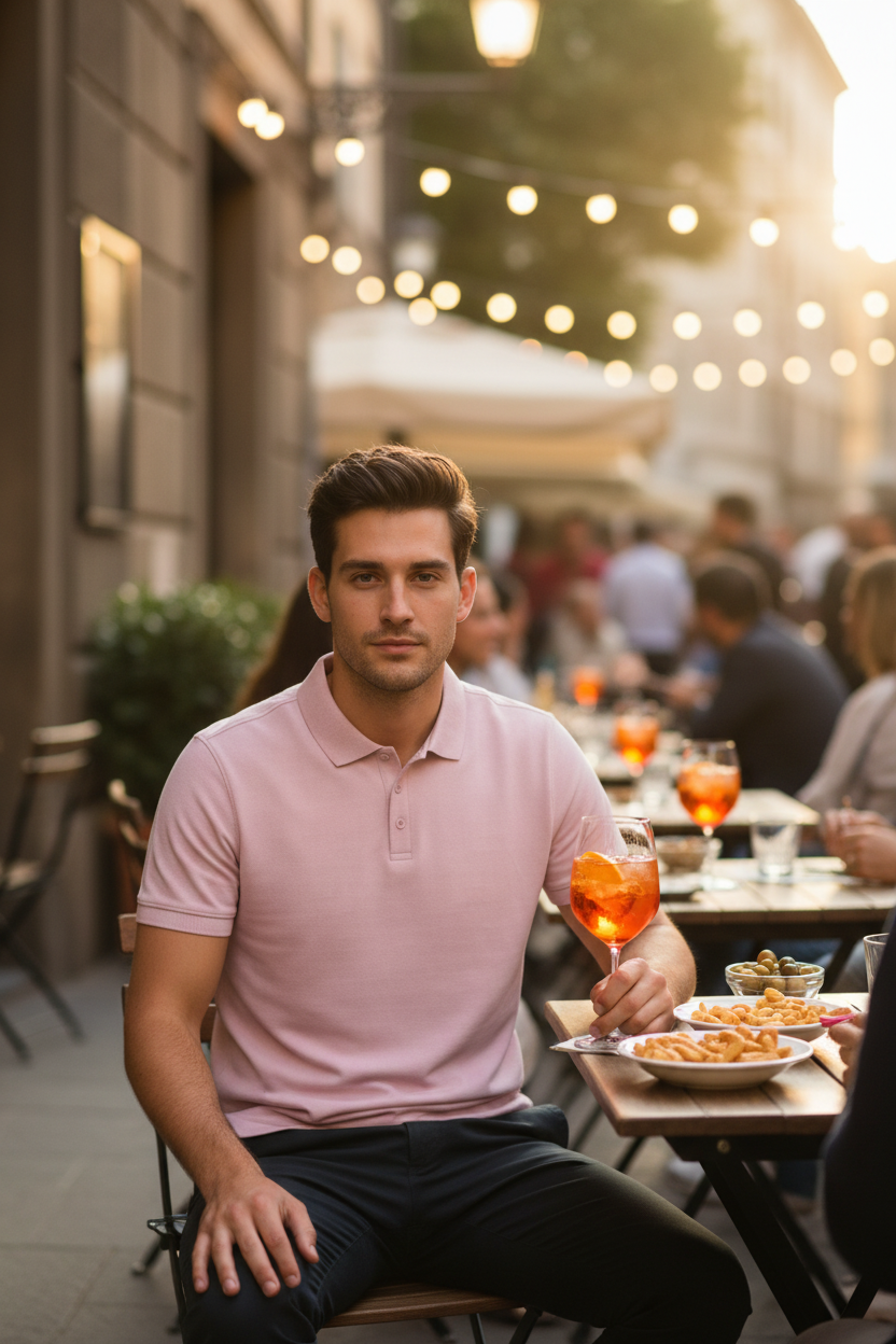 Men's short sleeve piqué polo shirt