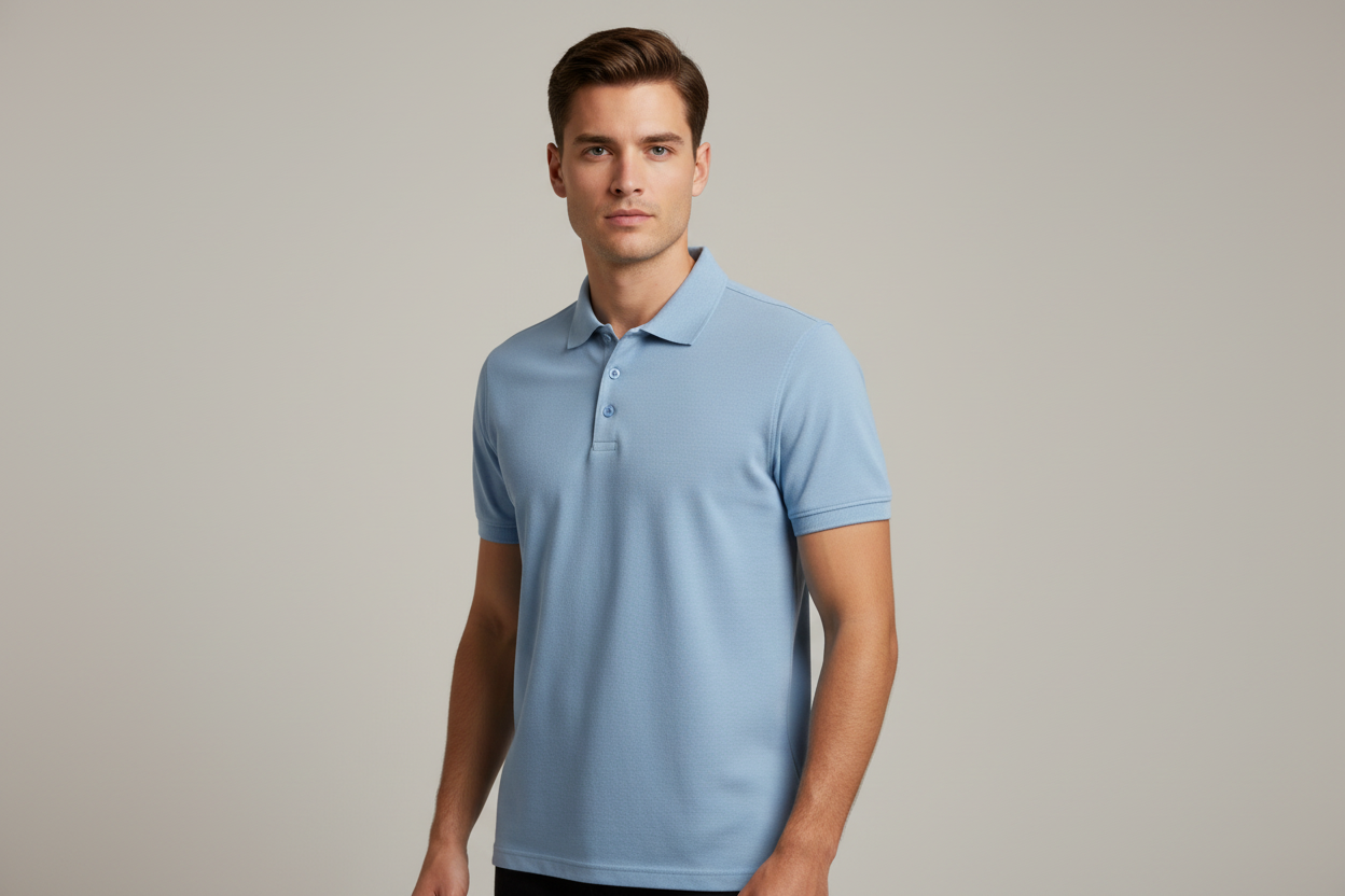 Men's short sleeve piqué polo shirt