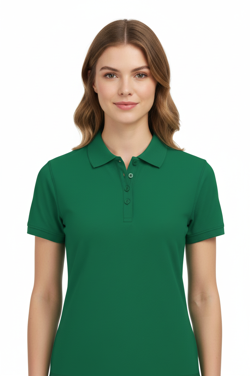 Women's short-sleeved pique polo shirt