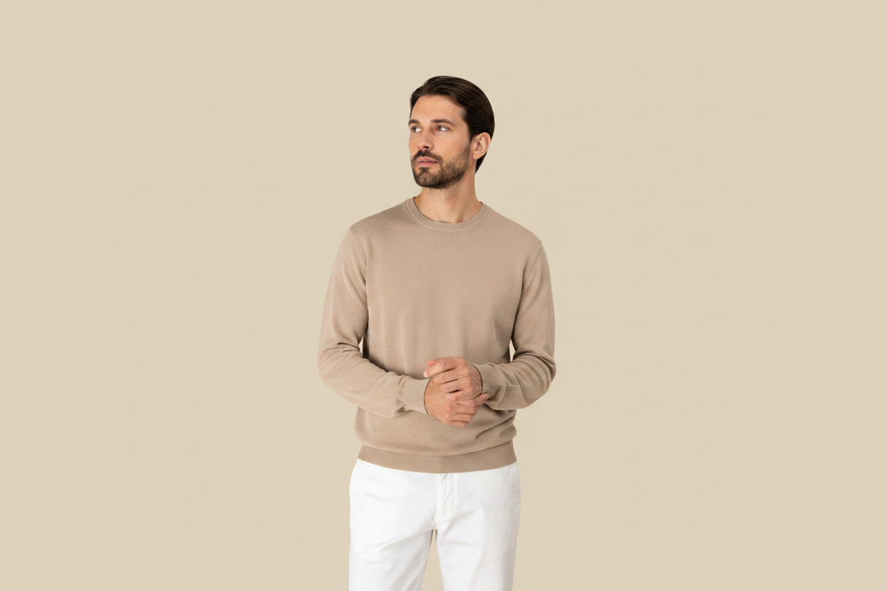 Men's eco-friendly crew neck sweater